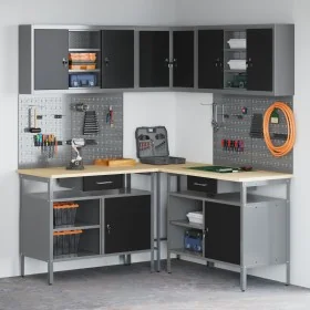 10-Piece Tool Storage Table Set Black Offset Wood