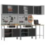 10-Piece Tool Storage Table Set Black Offset Wood and Metal | Foro24.es | Tu tienda online para hogar, jardín y más Foro24.es