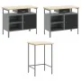 10-Piece Tool Storage Table Set Black Offset Wood and Metal | Foro24.es | Tu tienda online para hogar, jardín y más Foro24.es