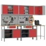 Juego de Almacenamiento de Herramientas de 10 Piezas - Mesa Roja de Madera y Metal de , Mesas de trabajo - Ref: Foro24-332152...