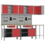 Juego de Almacenamiento de Herramientas de 10 Piezas - Mesa Roja de Madera y Metal de , Mesas de trabajo - Ref: Foro24-332152...