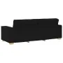 Conjunto de Sofá de 3 Piezas con Cojines Tela Negra de , Sofás - Ref: Foro24-3324611, Precio: 620,66 €, Descuento: %