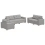 3-Piece Sofa Set with Cloud Grey Fabric Cushions | Foro24.es | Tu tienda online para hogar, jardín y más Foro24.es