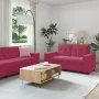 3-Piece Sofa Set with Wine Red Velvet Cushions | Foro24.es | Tu tienda online para hogar, jardín y más Foro24.es