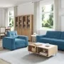 3-Piece Sofa Set with Blue Velvet Cushions | Foro24.es | Tu tienda online para hogar, jardín y más Foro24.es