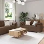 3-Piece Sofa Set with Brown Fabric Cushions | Foro24.es | Tu tienda online para hogar, jardín y más Foro24.es