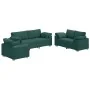 3-Piece Sofa Set with Dark Green Fabric Cushions | Foro24.es | Tu tienda online para hogar, jardín y más Foro24.es
