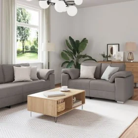 3-piece sofa set with taupe fabric cushions