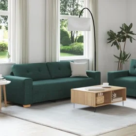 2-Piece Sofa Set with Yellow Fabric Cushions