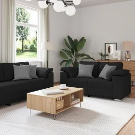 2-piece sofa set with black fabric cushions