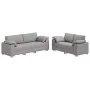 2-Piece Sofa Set with Cloud Grey Fabric Cushions | Foro24.es | Tu tienda online para hogar, jardín y más Foro24.es
