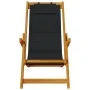 Folding beach chairs 2 pcs Black Solid Acacia and Textilene wood by , Garden chairs - Ref: Foro24-3325140, Price: 163,14 €, D...