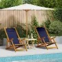 Klappbare Strandstühle 2 Stück Blau Massives Akazienholz und Textilene von , Gartenstühle - Ref: Foro24-3325143, Preis: 162,0...