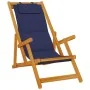 Klappbare Strandstühle 2 Stück Blau Massives Akazienholz und Textilene von , Gartenstühle - Ref: Foro24-3325143, Preis: 162,0...