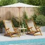 Sillas de playa plegables 2 pcs Taupe de Madera de Acacia y Textilene de , Sillas de jardín - Ref: Foro24-3325144, Precio: 16...