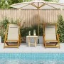 Klappbare Strandkörbe 2 Stück Taupe aus Akazienholz und Textilene | Foro24.es | Tu tienda online para hogar, jardín y más Foro24.es
