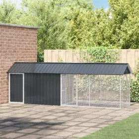 Bird aviary with anthracite extension 112x442x141