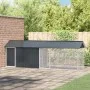 Bird aviary with anthracite extension 112x442x141 cm steel by , Feet and bird cages - Ref: Foro24-3325145, Price: 518,30 €, D...