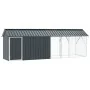 Bird aviary with anthracite extension 112x442x141 cm steel by , Feet and bird cages - Ref: Foro24-3325145, Price: 518,30 €, D...