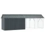 Bird aviary with anthracite extension 112x442x141 cm steel by , Feet and bird cages - Ref: Foro24-3325145, Price: 518,30 €, D...