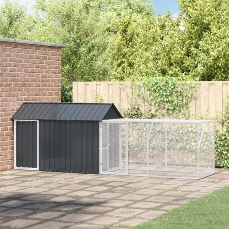 Aviary for Birds with Anthracite Extension 112x421x141 cm Steel by , Feet and bird cages - Ref: Foro24-3325148, Price: 416,75...