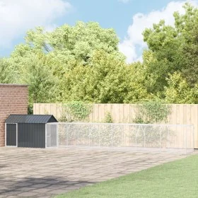 Aviary for Birds with Anthracite Extension