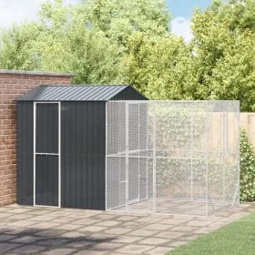 Bird aviary with anti-scratch extension