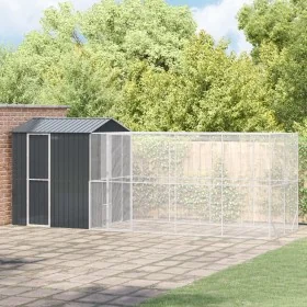 Aviary for Birds with Anthracite Extension