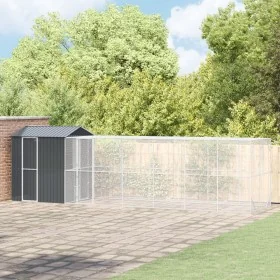 Bird aviary with anthracite extension 210x817x247