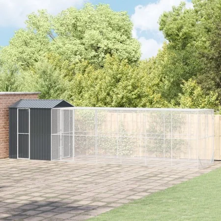 Bird aviary with anthracite extension 210x817x247 cm steel | Foro24.es | Tu tienda online para hogar, jardín y más Foro24.es