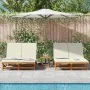 Double chaise longue with wheels and cushion made of solid acacia wood | Foro24.es | Tu tienda online para hogar, jardín y más Foro24.es