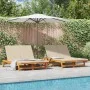 Double sun lounger with wheels and acacia wood cushion by , Loungers - Ref: Foro24-3325190, Price: 418,45 €, Discount: %