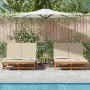 Double sun lounger with wheels and acacia wood cushion by , Loungers - Ref: Foro24-3325190, Price: 418,45 €, Discount: %