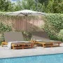 Sillón doble de sol con ruedas y cojín de madera maciza de acacia de , Tumbonas - Ref: Foro24-3325191, Precio: 418,42 €, Desc...