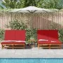 Double sun chair with wheels and acacia wood cushion by , Loungers - Ref: Foro24-3325192, Price: 418,42 €, Discount: %