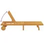 Beach Chairs 2 pcs with Wheels and Acacia Wood Cushion by , Loungers - Ref: Foro24-3325195, Price: 424,78 €, Discount: %