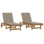 Sonnenliegen 2 Stück mit Rädern und Kissen aus Akazienholz von , Liegen - Ref: Foro24-3325197, Preis: 425,15 €, Rabatt: %