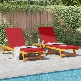 2-piece sun chairs with wheels and cushion made