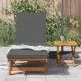 Beach chair with wheels, table and cushion made of solid acacia wood by , Loungers - Ref: Foro24-3325201, Price: 241,21 €, Di...