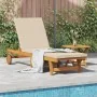Rolling sun lounger with table and cushion made of solid acacia wood | Foro24.es | Tu tienda online para hogar, jardín y más Foro24.es