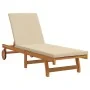 Rolling sun lounger with table and cushion made of solid acacia wood | Foro24.es | Tu tienda online para hogar, jardín y más Foro24.es