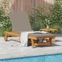 Sun Lounger with Wheels + Table and Cushion made of Acacia Wood by , Loungers - Ref: Foro24-3325203, Price: 241,21 €, Discoun...