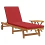 Sofá de sol con ruedas de y mesa, cojín de madera de acacia | Foro24.es | Tu tienda online para hogar, jardín y más Foro24.es