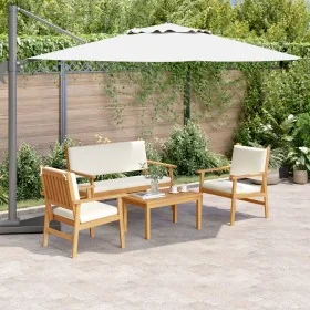 4-Piece Garden Sofa Set with Solid Acacia Wood