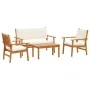 Conjunto de Sofá de Jardín de 4 Piezas con Cojines de Madera Sólida de Acacia | Foro24.es | Tu tienda online para hogar, jardín y más Foro24.es
