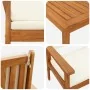 Conjunto de Sofá de Jardín de 4 Piezas con Cojines de Madera Sólida de Acacia | Foro24.es | Tu tienda online para hogar, jardín y más Foro24.es