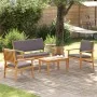 4-teiliges Gartensofa-Set mit Kissen aus massivem Akazienholz von , Outdoor-Sofas - Ref: Foro24-3325228, Preis: 352,86 €, Rab...