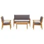 4-teiliges Gartensofa-Set mit Kissen aus massivem Akazienholz von , Outdoor-Sofas - Ref: Foro24-3325228, Preis: 352,86 €, Rab...