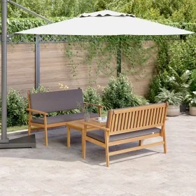 3-Piece Garden Sofa Set with Solid Acacia Wood