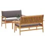 Set de Sofá de Jardín de 3 Piezas con Cojines de Madera Maciza de Acacia | Foro24.es | Tu tienda online para hogar, jardín y más Foro24.es